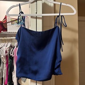Navy satin top from urban
